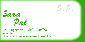 sara pal business card